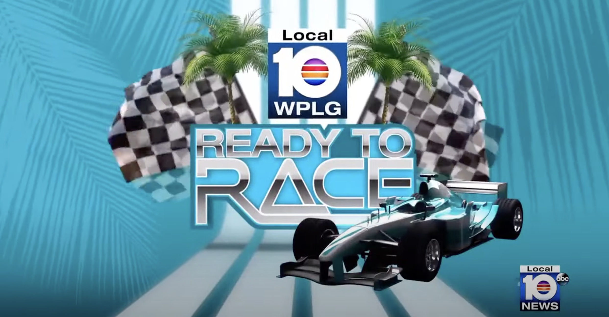 WPLG Miami Local News 10 featured the Felber Twins during Miami Grand Prix Formula 1 - Logo